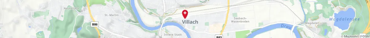Map representation of the location for Engel-Apotheke in 9500 Villach